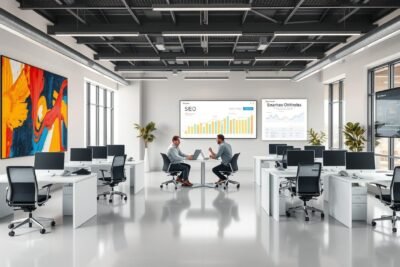 Sala de reuniao com pessoas